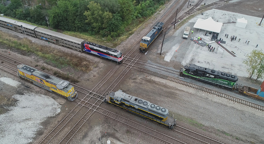 CSX railroad tracks cross three other railroads' tracks at Forest Hill Junction, causing delays for freight and passenger trains